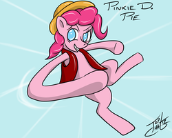 Size: 5000x4000 | Tagged: safe, artist:tlatophat, pinkie pie, g4, clothes, crossover, female, gomu gomu no mi, hat, monkey d. luffy, one piece, pinkie d pie, solo