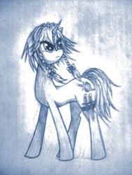 Size: 1200x1600 | Tagged: safe, artist:xmlpliciousx, pony, female, izayoi sakuya, knife, mare, ponified, solo, touhou