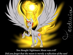 Size: 4000x3000 | Tagged: safe, artist:xhardwirex, nightmare star, princess celestia, pony, g4, corrupted, female, high res, solo