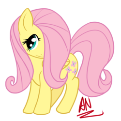 Size: 4000x4000 | Tagged: safe, artist:x6tr2ni, fluttershy, pony, g4, female, filly, hair over one eye, simple background, solo, transparent background