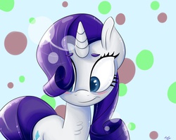 Size: 5000x4000 | Tagged: safe, artist:thederpyenthusiast, rarity, pony, g4, blushing, chest fluff, female, hair over one eye, solo