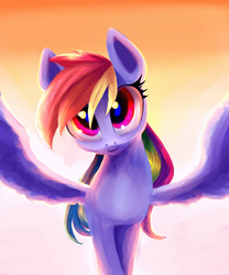 Size: 1968x2362 | Tagged: dead source, safe, artist:gianghanz, rainbow dash, pegasus, pony, g4, female, looking at you, solo
