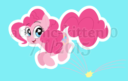 Size: 1385x878 | Tagged: safe, artist:atomickitten10, pinkie pie, earth pony, pony, g4, female, mare, obtrusive watermark, solo, watermark