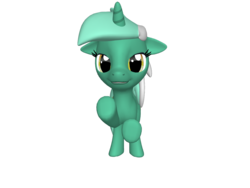 Size: 1200x900 | Tagged: safe, lyra heartstrings, pony, unicorn, ponylumen, g4, 3d, bedroom eyes, breaking the fourth wall, female, floppy ears, fourth wall, grin, looking at you, mare, simple background, smirk, solo, transparent background