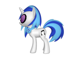 Size: 1200x900 | Tagged: safe, dj pon-3, vinyl scratch, pony, unicorn, ponylumen, g4, 3d, background pony, female, glasses, headphones, mare, on side, solo