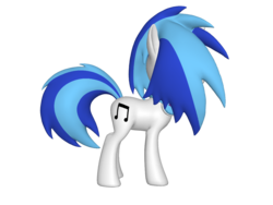 Size: 1200x900 | Tagged: safe, dj pon-3, vinyl scratch, pony, unicorn, ponylumen, g4, 3d, background pony, female, hair over eyes, headphones, mare, on side, solo