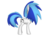 Size: 1200x900 | Tagged: safe, dj pon-3, vinyl scratch, pony, unicorn, ponylumen, g4, 3d, background pony, female, hair over eyes, headphones, mare, on side, solo