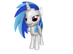 Size: 1200x900 | Tagged: safe, dj pon-3, vinyl scratch, pony, unicorn, ponylumen, g4, 3d, background pony, female, grin, headphones, looking at you, mare, smiling, solo