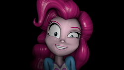 Size: 1600x900 | Tagged: safe, artist:slava13, pinkie pie, equestria girls, g4, 3d, clothes, crazy face, creepy, faic, female, grin, nightmare fuel, shirt, smiling, source filmmaker, teenager, twitch