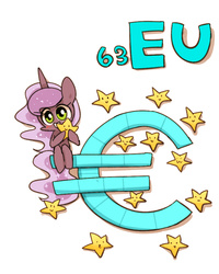 Size: 800x1000 | Tagged: safe, artist:joycall6, part of a set, princess luna, series:joycall6's periodic table, g4, ethereal mane, ethereal tail, euro, european central bank, europium, female, lights, open mouth, periodic table, sitting, solo, stars, tail, tangible heavenly object