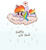 Size: 911x1000 | Tagged: safe, artist:joycall6, rainbow dash, pegasus, pony, g4, cloud, cute, dashabetes, female, heart, on a cloud, prone, rain, solo