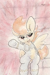 Size: 676x1018 | Tagged: safe, artist:slightlyshade, spitfire, g4, female, solo, traditional art, wonderbolts uniform