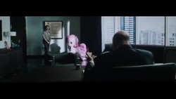 Size: 960x540 | Tagged: safe, pinkie pie, human, g4, clothes, figure, male, movie, pony cameo, pony reference, reference, ted, ted 2