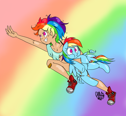 Size: 3000x2764 | Tagged: safe, artist:bonellimelon, rainbow dash, human, g4, challenge, clothes, converse, high res, human ponidox, humanized, shoes