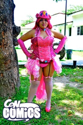 Size: 638x960 | Tagged: safe, pinkie pie, human, g4, clothes, cosplay, irl, irl human, photo, stockings
