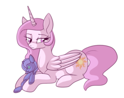 Size: 650x514 | Tagged: safe, artist:lulubell, princess celestia, princess luna, g4, crying, female, pink-mane celestia, plushie, simple background, transparent background, younger