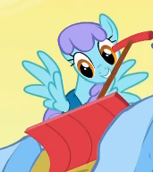 Size: 171x192 | Tagged: safe, screencap, snowslide, pegasus, pony, g4, season 1, winter wrap up, background pony, cropped, female, mare, mouth hold, picture for breezies, snow shovel, solo, spread wings, wings