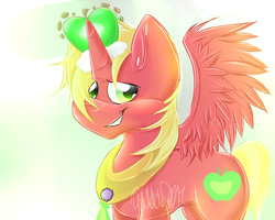 Size: 1280x1024 | Tagged: safe, artist:addideer, big macintosh, alicorn, pony, g4, alicornified, bigmacicorn, male, princess big mac, race swap, solo