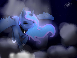 Size: 1600x1200 | Tagged: safe, artist:crystalheartz6, princess luna, g4, cloud, cloudy, female, solo