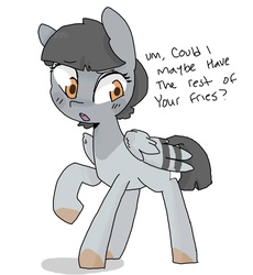 Size: 883x960 | Tagged: safe, artist:meowing-ghost, oc, oc only, oc:peep, bird pone, pigeon, pony, behaving like a bird, ponified, solo