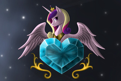 Size: 3000x2016 | Tagged: safe, artist:anadukune, princess cadance, g4, crystal heart, female, high res, solo, spread wings