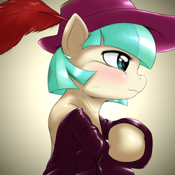 Size: 1000x1000 | Tagged: safe, artist:ushiro no kukan, coco pommel, g4, female, solo, undressing