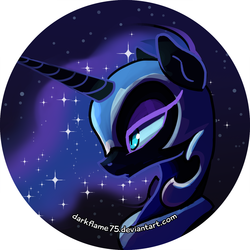 Size: 3308x3308 | Tagged: safe, artist:darkflame75, nightmare moon, g4, female, frown, high res, lidded eyes, portrait, solo