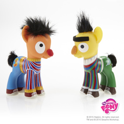 Size: 480x480 | Tagged: safe, pony, bert, brushable, customized toy, ernie, irl, photo, ponified, sesame street, toy, what has science done