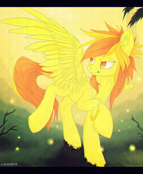 Size: 3984x4845 | Tagged: safe, artist:loukaina, spitfire, pegasus, pony, g4, chromatic aberration, female, gem, grass, necklace, solo, wonderbolts