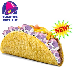 Size: 660x612 | Tagged: safe, artist:smashblu, sweetie belle, g4, irony, pony in food, pun, sweetie belle's stare, taco, taco bell, taco belle, taco tuesday, visual pun, wat