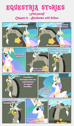 Size: 1919x3245 | Tagged: safe, artist:estories, discord, princess celestia, alicorn, draconequus, pony, comic:find yourself, g4, comic