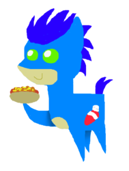 Size: 471x624 | Tagged: safe, artist:darkmoon0311, pony, 1000 hours in ms paint, chili dog, hot dog, male, ms paint, pointy ponies, ponified, solo, sonic the hedgehog, sonic the hedgehog (series), stick pony