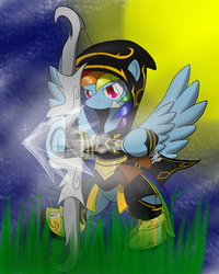 Size: 1200x1500 | Tagged: safe, artist:zaxsya97, rainbow dash, g4, archer dash, arrow, ashe, bow (weapon), bow and arrow, league of legends