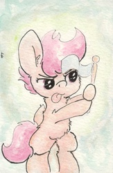 Size: 690x1059 | Tagged: safe, artist:slightlyshade, scootaloo, g4, female, flag, solo, traditional art