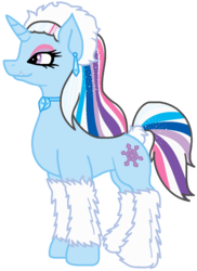 Size: 880x1208 | Tagged: safe, artist:flamefyre1235, pony, unicorn, abbey bominable, abominable snowman, crossover, monster high, ponified, snow monster, solo