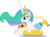 Size: 2233x1665 | Tagged: safe, artist:roger334, princess celestia, duck, pony, g4, f.l.u.d.d., female, floaty, inflatable bird, inflatable duck, inner tube, mare, pool toy, simple background, solo, super mario sunshine, transparent background