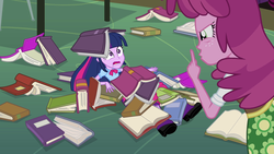 Size: 1920x1080 | Tagged: safe, screencap, cheerilee, twilight sparkle, equestria girls, g4, my little pony equestria girls, book, library