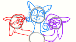 Size: 920x508 | Tagged: safe, oc, oc only, hydra pony, conjoined, conjoined twins, multiple heads, sketch, three heads
