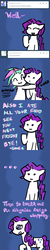 Size: 500x2500 | Tagged: safe, artist:artylovr, rarity, oc, oc:silver quill (pony), g4, ..., :i, alternate hairstyle, brain-swapped rarity, hug, tumblr