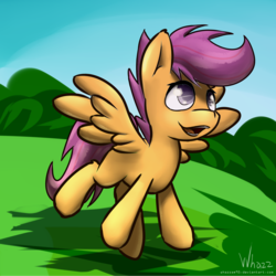 Size: 1500x1500 | Tagged: safe, artist:whazzam95, scootaloo, pony, g4, female, solo