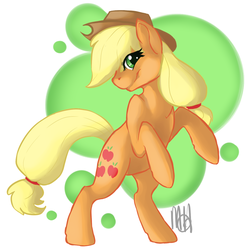 Size: 1040x1046 | Tagged: safe, artist:drackana, applejack, earth pony, pony, g4, cowboy hat, female, hat, mare, signature, simple background, solo, white background