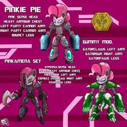 Size: 800x800 | Tagged: safe, artist:sanyo2100, pinkie pie, robot, g4, crossover, medabots, pinkie bot, video game, weapon