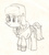 Size: 1800x2022 | Tagged: safe, artist:chronicle23, march gustysnows, earth pony, pony, g4, my little pony: friendship is magic, princess spike, clothes, coat, female, hat, mare, monochrome, solo, traditional art, ushanka