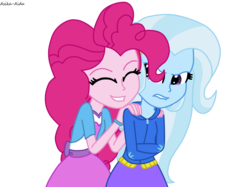 Size: 6134x4578 | Tagged: safe, artist:asika-aida, pinkie pie, trixie, equestria girls, g4, absurd resolution