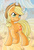 Size: 800x1185 | Tagged: safe, artist:ikuvaito, applejack, earth pony, pony, g4, applejack's hat, cowboy hat, female, freckles, hat, mare, raised hoof, smiling, smirk, solo, zoom layer