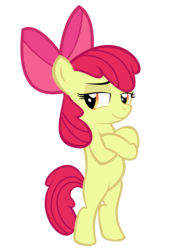 Size: 3200x4368 | Tagged: safe, artist:kuren247, apple bloom, earth pony, pony, g4, bipedal, crossed hooves, female, simple background, solo, standing, transparent background, vector