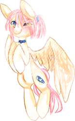 Size: 559x900 | Tagged: safe, artist:starl, oc, oc only, pegasus, pony, choker, solo, wink