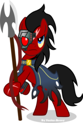 Size: 3025x4462 | Tagged: safe, artist:vector-brony, oc, oc only, oc:red eye, earth pony, pony, fallout equestria, high res, scar, simple background, transparent background, vector