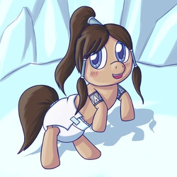 Size: 894x894 | Tagged: safe, artist:hira dontell, diaper, foal, korra, ponified, the legend of korra