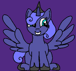 Size: 335x313 | Tagged: source needed, safe, artist:platinumdrop, princess luna, g4, alternate hairstyle, female, solo